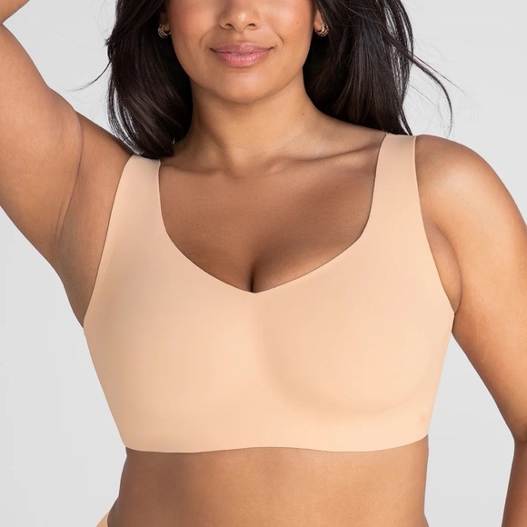 Honeylove NWT SoftForm V Neck Bra 1X blush nude 40C 40D wireless comfort pull-on - Picture 1 of 8